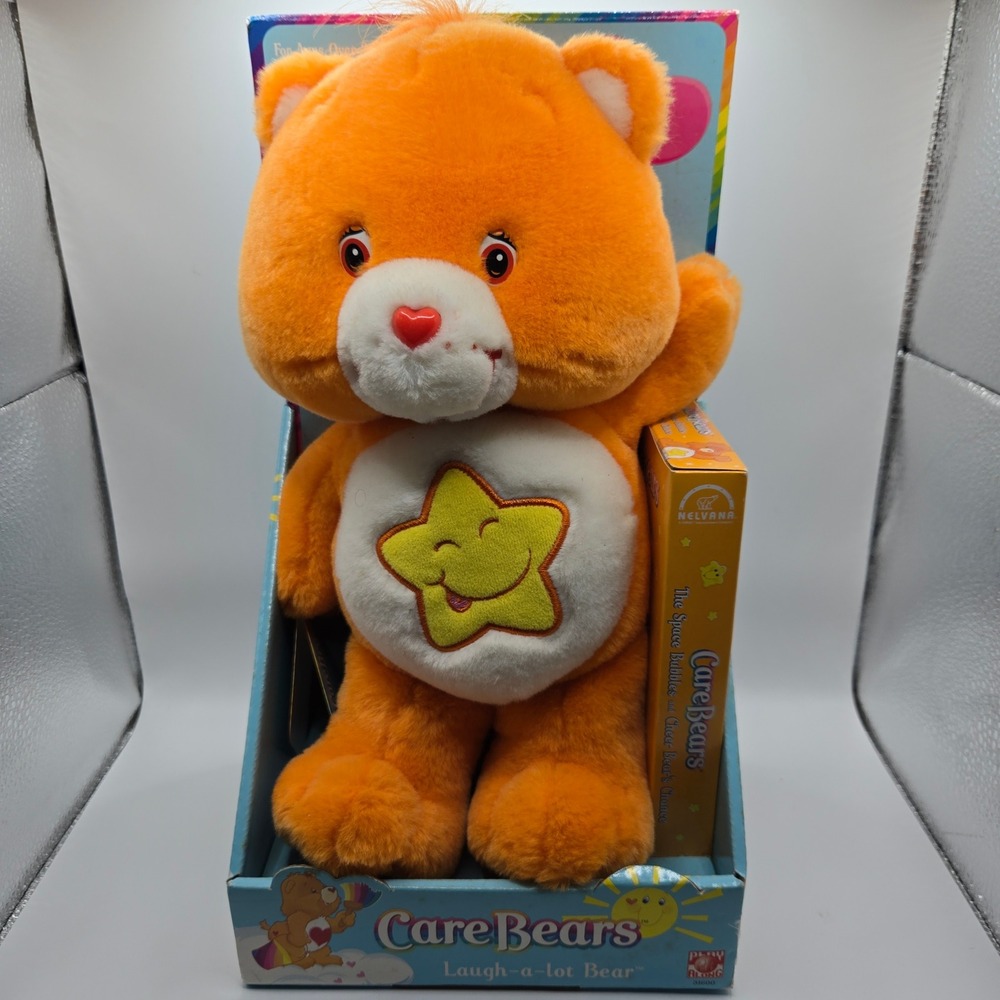 Care Bears Laugh-a-lot Bear Plush Toy in Box 2003‎ Play Along Vintage